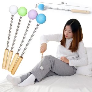 Wood Spring Knock Body Massage Ball Hammer Home Office Yoga Workout Stretching Sore Neck Shoulder Back Leg Calf Muscle Pain Relief