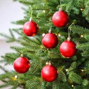 PARKOUR 6Pcs 6cm Mirrored Christmas Balls Red/Blue Hanging Snowflake Christmas Ball Creative Reusable Christmas Ornaments for Home