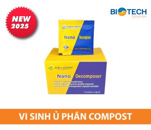 Nano Decomposer Vi sinh ủ phân hữu cơ compost tăng cường chất lượng phân ủ hộp 15 gói
