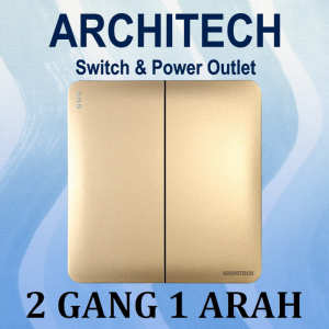 ARCHITECH INFINITY A63-K02A GOLD Sakelar/CETEKAN Lampu 2 Gang 1 Arah