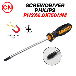CN CHDL Rubber Grip CR-V Magnetic Tip Screwdriver Philips (+) PH2 6MM x 150MM