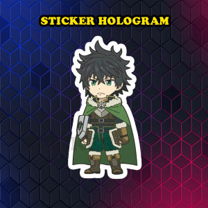 Stiker Hologram Naofumi tate no yuusha ukuran 8 cm