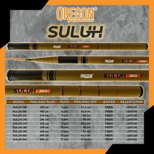 Oregon Suluh ongkat Pancing Joran Tegek Cutit Ruas Pendek Ukuran 150 sampai 540 Fiber lentur COD