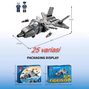 COD Pesawat militer J-20 arung blok banan model blok banan mainan pendidikan anak rakitan 25 variasi Plastik Toys