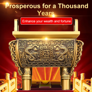 【Everything Alive】Bai Sheng Fortune Cauldron Brass square tripod Wealth Copper Tripod
