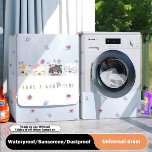 LUMINOU Dustproof Washing Machine Cover Waterproof UV Resistant Washer Cover Cute Breathable Washer Cover Cloth for Front Opening Washer Fully Automatic