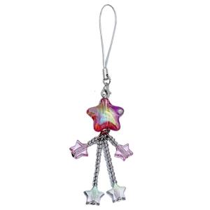 พู่ห้อยลูกปัดรูปดาวหวานสายคล้องกุญแจรถห้อยจี้ห้อย Y2K ตกแต่งกระเป๋าอุปกรณ์เสริมกระเป๋าสายคล้อง