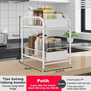 Rak Dapur Rak Bawah Wastafel  Rak Kabinet Lemari Dapur Keranjang Geser Rak Tarik
