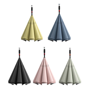Long Handle Reverse Umbrella Double Layer Waterproof Rainproof Sun Shade Windproof Design For Commuting Shopping Travel Convenience
