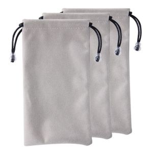 3pcs Velvet String Pouch Gadget Storage Bag Phone Power Bank USB Cable Organizer Drawstring Bags for Traveling Makeup Jewelry Storage Small Organizer Gift Bag Coin Earphone Purse