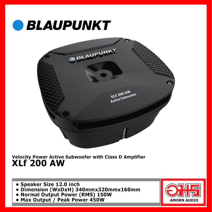 BLAUPUNKT XLf 200 AW ซับวูฟเฟอร์แบบแอคทีฟ พร้อมเพาเวอร์แอมป์คลาส D ในตัว กำลังขับสูงสุด 450W