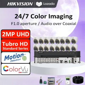 COD Hikvision CCTV 16 Channel CCTV Kit 2MP Full-color With Audio CCTV Complete Package CCTV With Remote Monitoring CCTV Set
