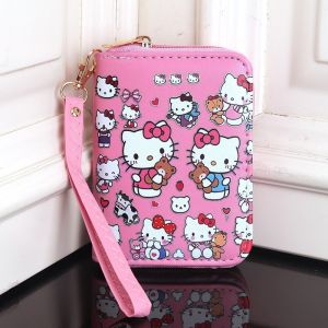 Sanrio Hello Kitty Womem กระเป ๋ าสตางค ์ Kuromi My Melody Cinnamoroll เหรียญกระเป ๋ าสาวหวานนักเรียน Pu หนังกันน ้ ํากระเป ๋ าสตางค ์ ของขวัญ