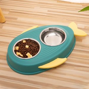 🦴B.T.🦴ชามอาหารสัตว์เลี้ยง 2 หลุม ชุดชามให้อาหารสัตว์เลี้ยง ชามอาหารแมว ชามอาหารหมา ชามข้าวแมว ชามข้าวหมา