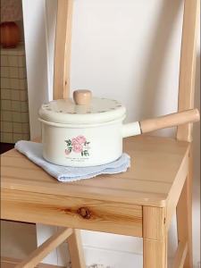 Enamel Milk Pan With Lid Vintage Pink Rose Kitchen Pots Offers Baby Food Pot Small Noodle Soup Pot Enamel Cookware Utensils for Cooking