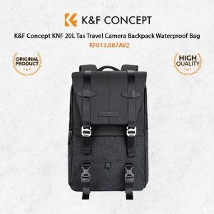 K&F KNF Concept 20L Tas Travel Camera Backpack Waterproof Bag Tas Kamera Dan Laptop - Black