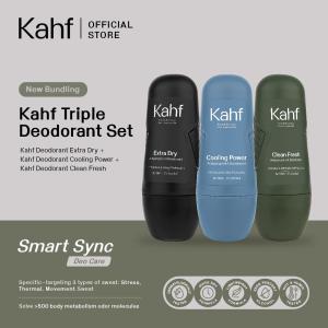 (TRIPLE PACK) Kahf 3PCS Anti Staining and Irritation Free Deodorant Roll On Complete Series