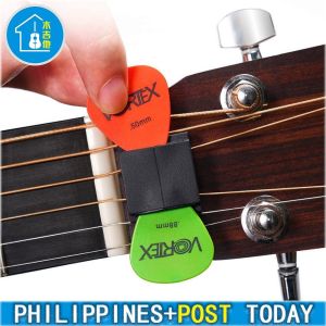 1Pc Black Rubber Guitar Pick Holder Fix On Headstock For Guitar Bass Ukulele Guitar Accessories