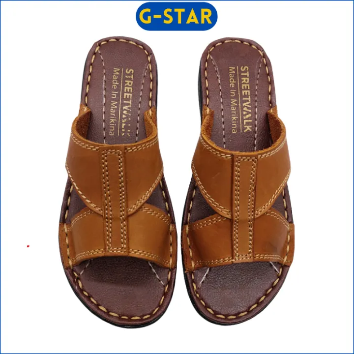 GStar Footwear Marikina Made Sandals for Women Slip on Slippers for Women  Brown Leather Flat Sandals for Adult Women Tahi Sandals for Women Leather  - Main Image