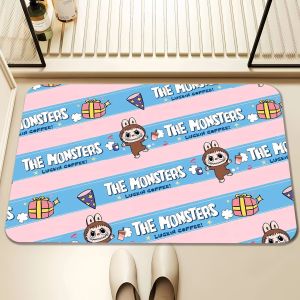 Keset Lantai Labubu Anti Slip Diatomite Alas Kaki Kamar Mandi Motif Labubu Anti Licin 40x60cm