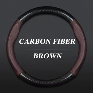 Car Steering Wheel Cover 38Cm Universal Carbon Fiber Black Steering Wheel Cover