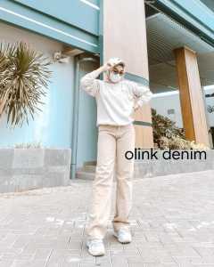 CELANA KULOT JEANS WANITA HIGHWAIST PREMIUM