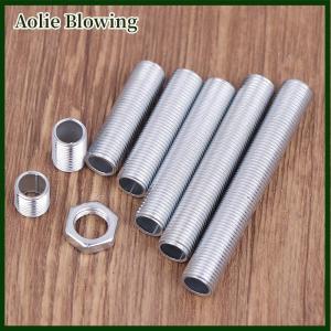 Aolie 10Pcs M10 Lamp Tooth Tube Metal Hollow Threaded Tube Screw Nut Lamp Cap Galvanized Chandelier Connect Rod Fixed Base