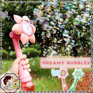Sunflower Bubble Machine Handheld Automatic Snowflake Bubble Stick Kids Outdoor Funny Toy Party Games