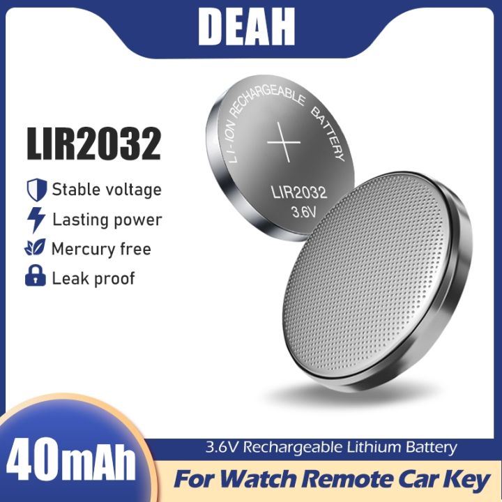 Br2032แบตเตอรี่ถ่านลิเธียมแบบกระดุม Dl2032 Ecr2032 - Lir2032 2032 3.6V ...