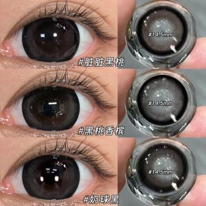 Fashion Glasses(6 Months)Colored Eyes with Power(1 Pair)naturally Enlarge Your Eyes Hot Sale Big Eyes Special for Gray 大眼黑桃香槟Fashion glasses 半年抛大直径学生舒适 glasses眼镜伪素颜