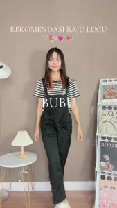 NJ - Bubu (Hanya Jumpsuit) Kasual Wanita Hitam Jersey Katun