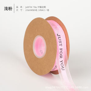 Cuộn ruy băng voan dài 45 mét chữ Just For You bản 2.5 cm làm bó hoa nơ gói quà