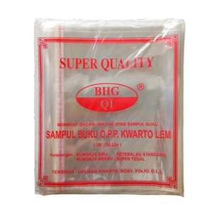 Sampul BHG Plastik Buku isi 50 / Sampul buku kecil / buku tulis biasa Kwarto