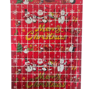 Tirai Foil Kotak Natal Merry Christmas Hijau Dan Merah / Dekorasi Natal