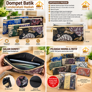 Batik Souvenir Wallet Zip Wallet Size 19 cm Zip Plastic Packaging Coin Wedding Gift DoorGifts Haji wallet