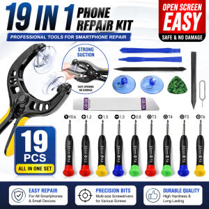 19 in 1 Phone Repair Tool Kit Precision Screwdriver Set Screen Opening Tools for Smartphone
