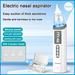 Baby Electric Nasal Aspirator For Infants And Toddlers Nasal Aspirator 3 Levels Soothing Nursery Rhyme USB-C Rechargeable With 3 Soft Silicone Safety Nipples Child Nose Cleaner Nose Suction 吸鼻器 电动吸鼻器 婴儿吸鼻器