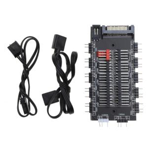 5V 3Pin RGB AURA Controller & 4Pin PWM Magnetic Hub 10 Ports ARGB Wireless IR Remote Fan Splitter Case Extension Cable