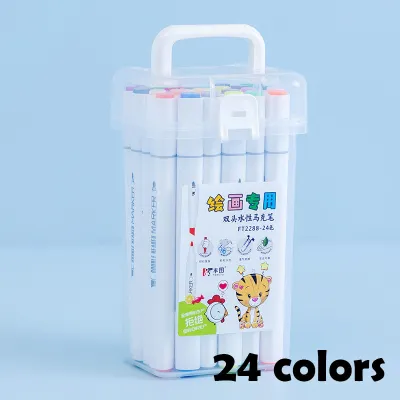 【Free Box】Double Tip Acrylic Marker Set 36/48 Colors Color Pens Colorful Painting diy Graffiti Pen Student Painting Art