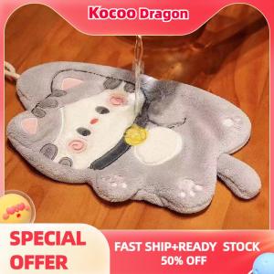 Kocoo Cute Cat Hand Towels Quick Drying Kitchen Cleaning Rag Coral Velvet Cartoon Animal Absorbent Hanging Bathroom Towel Supplies