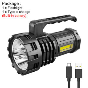 Asafee YJ-C03 High Power Searchlight Ultra Long Battery Life Flashlight Portable Lamp 800M Range Bulit-In Battery Rechageable Support Output IPX4 Waterproof Toch Work Camping Light