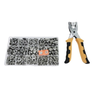 Cái đính bằng kim loại Fastener Kit 11 Mét thép nút với plier cho đồ may thủ công tự làm tuyệt vời chống ăn mòn Độ bền