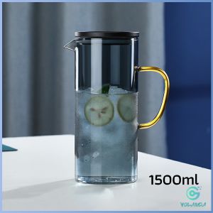 YOlanda ถ้วยแก้วน้ำ เยือกน้ำแก้วมีฝาพลาสติก kettle water cup