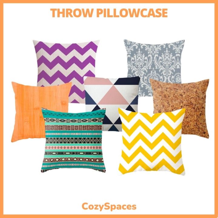 Cozy Spaces Candy Color Printed Throw Pillowcase, 1pc 17x17