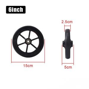 6/8inch Bearing Wheelchair Front Wheel Replacement Rubber Solid Tire 8mm Hole