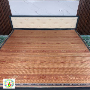 Chiếu trúc tăm vân gỗ in hoa đế lụa chiếu trúc tây bắc cao bằng điều hòa mát lạnh nhiều size(1m2/1m5/1m6/1m8)