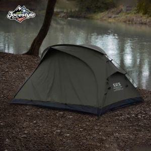 High-Quality Waterproof Camping Tent with Mosquito Net for Hiking and Outdoor Exploration in Olive Green