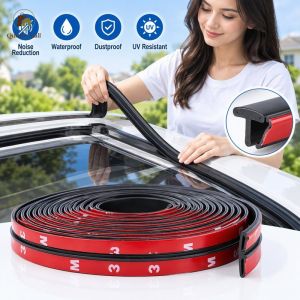 4/8 Meter T Shaped Car Sealing Strip Front Windshield Sunroof EPDM Rubber Soundproof Waterproof Auto Door Seal