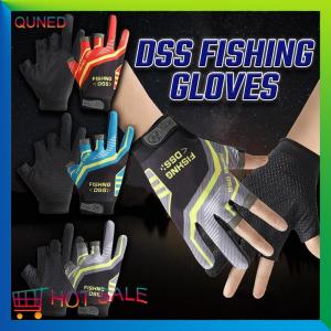 QUNED Fishing Gloves Fishing Routes Sun Protection Anti Slip Ice Silk Breathable Thin Gloves
