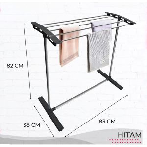 Palang Rak Jemuran Handuk Pakaian Baju Bayi Stainless Rack Hanger Laundry Jemuran Lipat Menara Susun